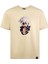 Anime Unisex Kısa Kollu Bej Loose Fit %100 Nakışlı Işlemli Gojo Satoru Tişört 1