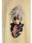Anime Unisex Kısa Kollu Bej Loose Fit %100 Nakışlı Işlemli Gojo Satoru Tişört 5