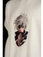 Anime Unisex Kısa Kollu Beyaz Loose Fit %100 Nakışlı Işlemli Gojo Satoru Tişört 5