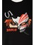 Siyah Regular Fit Unisex Pamuklu T-Shirt Rahat Kalıp Full Nakışlı Anime Kısa Kollu Tişört 2