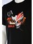 Siyah Regular Fit Unisex Pamuklu T-Shirt Rahat Kalıp Full Nakışlı Anime Kısa Kollu Tişört 5