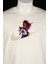 Unisex Beyaz Bisiklet Yaka Loose Fit Akaza Anime Nakış Baskılı Pamuklu Tshirt 2