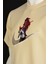Unisex Bej Bisiklet Yaka Loose Fit Akaza Anime Nakış Baskılı Pamuklu Tshirt 5