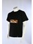 Siyah Kısa Kollu T Shirt Pamuklu Yüksek Kalite Aizen Sosuker Nakışlı Anime Tişört 3