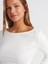 31401 Büzgülü Kayık Yaka Top-Ekru 3