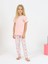 Kız Çocuk Kısa Kollu Pamuklu Düğme Detaylı Little Dreamer Pijama Takımı Somon 2