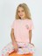Kız Çocuk Kısa Kollu Pamuklu Düğme Detaylı Little Dreamer Pijama Takımı Somon 3