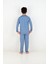 Erkek Çocuk Uzun Kollu %100 Pamuklu Düğmeli Pijama Takımı Mini Kare 4