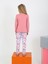 Kız Çocuk Uzun Kollu Pamuklu Düğme Detaylı Pijama Takımı Love Me 2