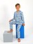 Erkek Çocuk Uzun Kollu %100 Pamuklu Düğmeli Pijama Takımı Vita 1