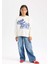 Kız Çocuk Relax Fit Bisiklet Yaka Baskılı Sweatshirt D6615A824AU 2