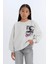 Kız Çocuk Disney Mickey & Minnie Relax Fit Bisiklet Yaka Sweatshirt D3116A824WN 1