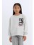 Kız Çocuk Disney Mickey & Minnie Relax Fit Bisiklet Yaka Sweatshirt D3116A824WN 3