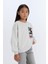 Kız Çocuk Disney Mickey & Minnie Relax Fit Bisiklet Yaka Sweatshirt D3116A824WN 4