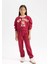 Kız Çocuk 2'li Takım Baskılı Sweatshirt Üst Beli Lastikli Jogger Eşofman Altı D4867A824WN 1
