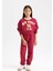 Kız Çocuk 2'li Takım Baskılı Sweatshirt Üst Beli Lastikli Jogger Eşofman Altı D4867A824WN 2
