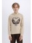 Erkek Çocuk 2'li Takım Kapüşonlu Baskılı Sweatshirt Beli Lastikli Eşofman Altı E1931A824CW 4