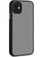 iPhone 11 6.1 Kenarları Renkli Kamera Korumalı Transparan Kılıf Siyah 1