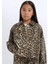 Kız Çocuk Leopar Desenli Düğmeli Gabardin Uzun Kollu Gömlek Ceket E2773A824WN 4