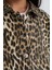 Kız Çocuk Leopar Desenli Düğmeli Gabardin Uzun Kollu Gömlek Ceket E2773A824WN 5