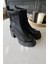 022 2416 Topukla Kadın Steç Dalgıç Kumaş Deri 6 cm Platform Topuklu Bot 3
