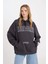 Harvard University Oversize Geniş Kalıp Kapüşonlu Cepli Kalın Sweatshirt D7000AX24WN 4