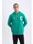 Fit NBA Boston Celtics Standart Fit Kapüşonlu Sırt Baskılı Kalın Sweatshirt Y7320AZ24AU 3