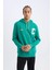 Fit NBA Boston Celtics Standart Fit Kapüşonlu Sırt Baskılı Kalın Sweatshirt Y7320AZ24AU 4
