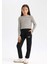 Kız Çocuk Cropped Fit Polo Yaka Çizgili Fitilli Kaşkorse Uzun Kollu Tişört D3368A824AU 2