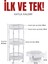 3 Katlı Pratik Katlanır Beyaz Renk Tekerlekli Patates Soğanlık - Çok Amaçlı 87,5cm Metal Organizer 3