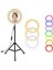 Rgb Youtuber Tiktok Çekim Telefon Tutucu Renkli Ring Light Makyaj Işığı 33CM 13 Inç 2. mt Tripod 2