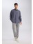 Relax Fit Polo Yaka Twill Modal Karışımlı Basic Düz Uzun Kollu Gömlek D3376AX24AU 2