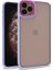Apple iPhone 12 Pro Uyumlu Kılıf Sert Silikon Renkli Şerit Tasarımlı Parlak Flora Kapak, Lila 1