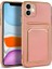 iPhone 11 Uyumlu Kılıf Bark Kartlıklı Kapak Rose Gold 1