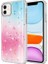 iPhone 11 Uyumlu Kılıf Simli Desenli Parlak Task Kapak Pembe 1