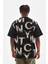 Baskılı Oversize T-Shirt - Siyah 2