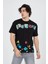 Erkek Baskılı Penye T-Shirt - Siyah 5