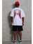 Oversize Baskılı Bisiklet Yaka T-Shirt - Beyaz 1
