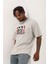 Oversize Baskılı Bisiklet Yaka T-Shirt - Gri 3