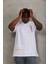 Oversize Baskılı Bisiklet Yaka T-Shirt - Beyaz 4