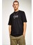 Baskılı Oversize T-Shirt - Siyah 2
