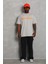 Oversize Baskılı Bisiklet Yaka T-Shirt - Gri 2