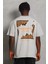 Oversize Baskılı Bisiklet Yaka T-Shirt - Gri 5