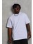 Oversize Düz Bisiklet Yaka T-Shirt - Beyaz 3