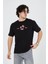 Erkek Ön ve Arka Baskılı T-Shirt - Siyah 2