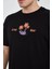Erkek Ön ve Arka Baskılı T-Shirt - Siyah 4