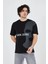 Erkek Baskılı T-Shirt - Siyah 4