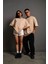 Erkek 24/1 Düz Oversize T-shirt - Bej 3
