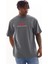 Baskılı Oversize T-Shirt - Füme 4