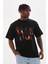 Baskılı Oversize T-Shirt - Siyah 3